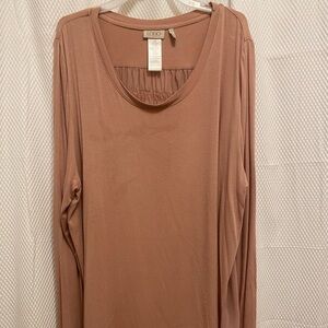 LOGO by Lori Goldstein Women's Long Sleeve Top - Dusty Pink